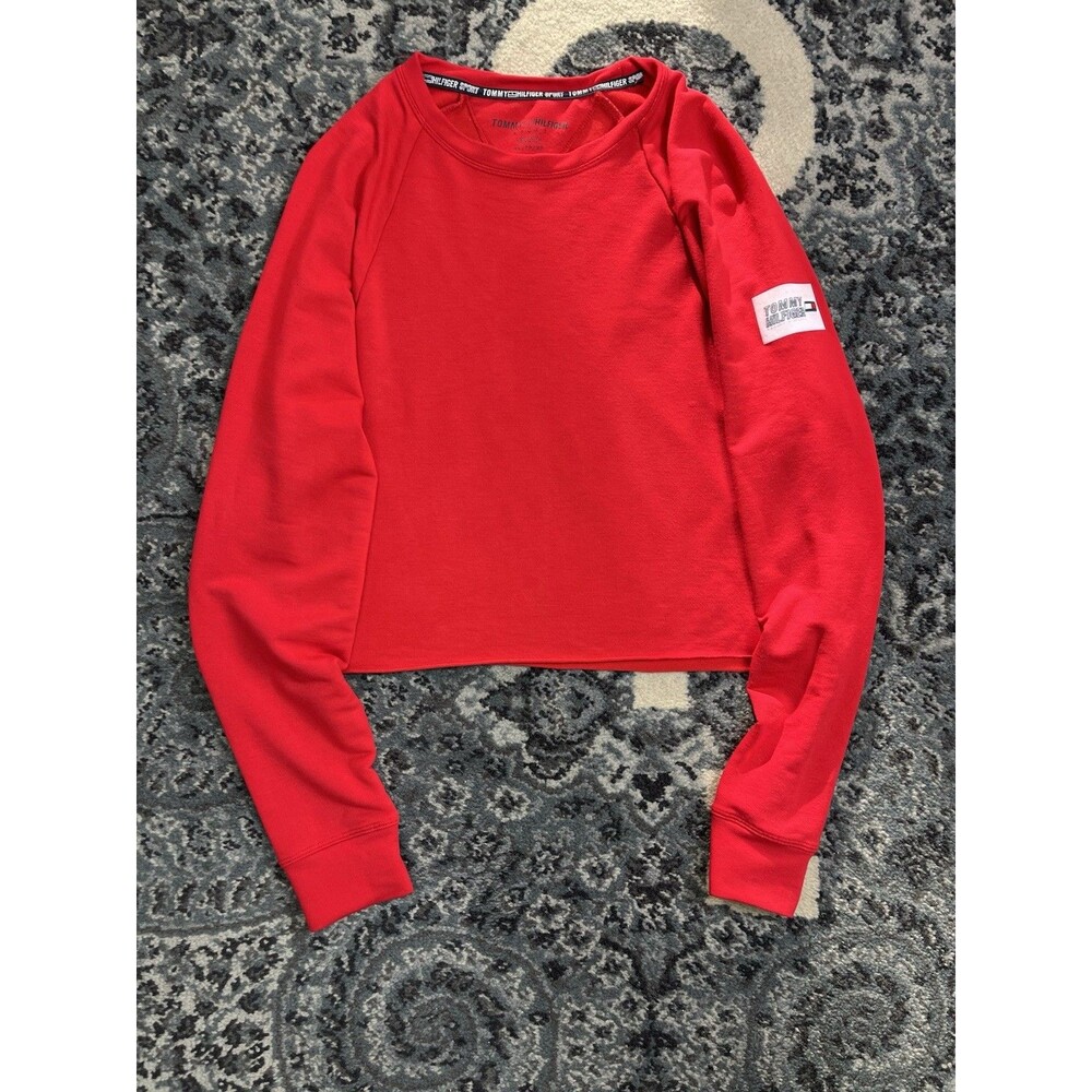 Women’s Tommy Hilfiger Long sleeve Tshirt Size XS Red Logo